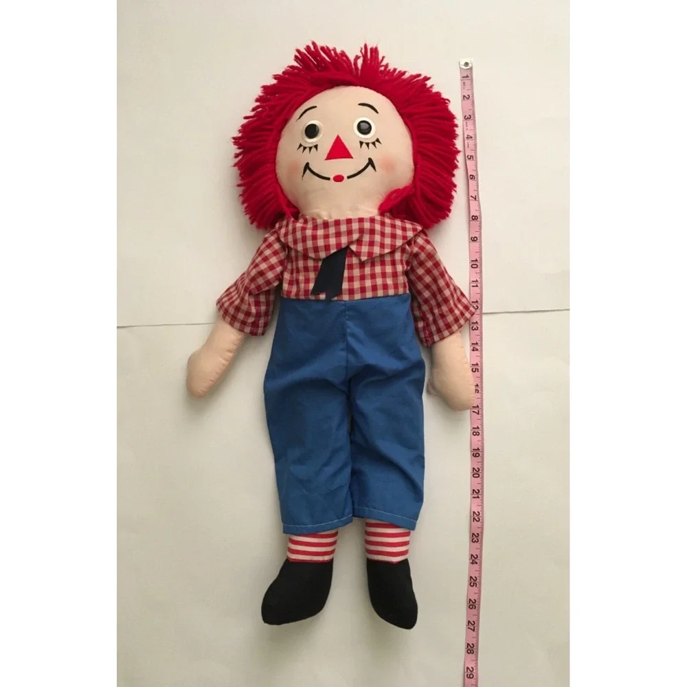 Hasbro Cloth Raggedy-Style Doll with Red Yarn Hair and Blue Pants
